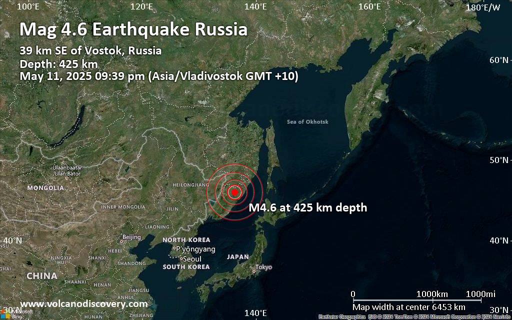 Location of russia earthquake