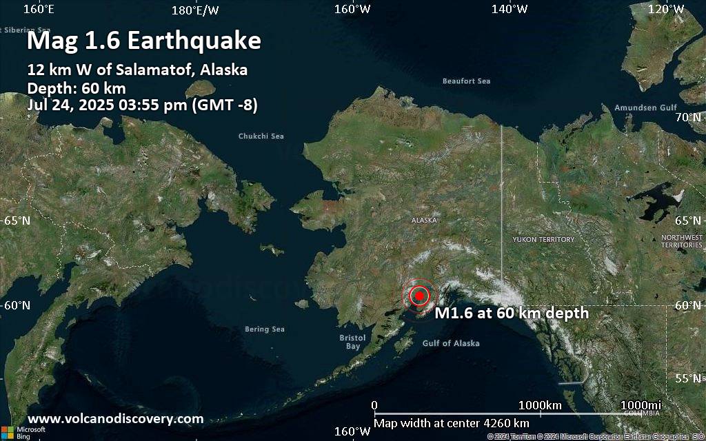 Alaska earthquake depth
