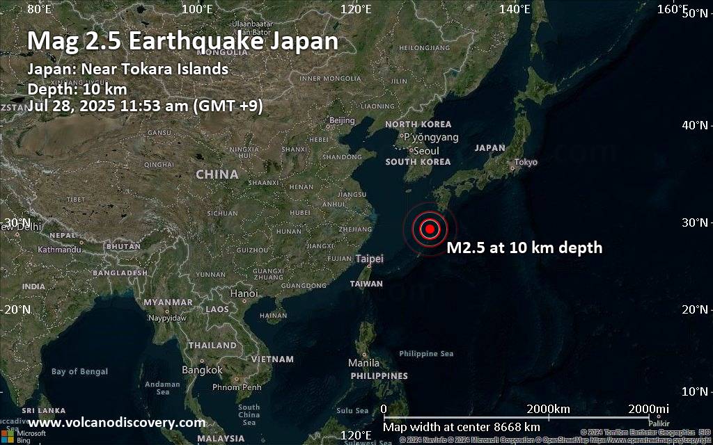 Earthquake japan island
