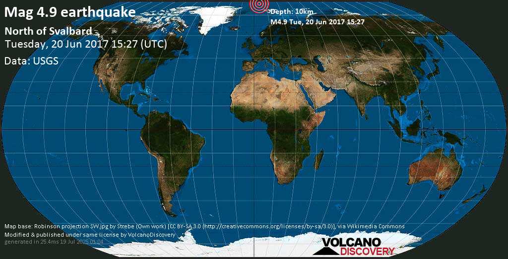 Light mag. 4.9 earthquake - North of Svalbard on 2017-06-20 15:27:29 +00:00