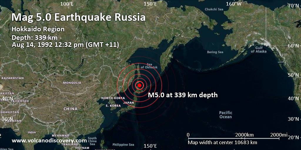 Russia earthquake volcano eruption map