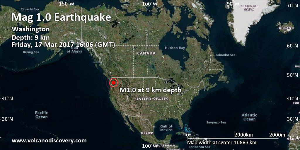 Minor Mag. 1.0 Earthquake - Washington on Friday, Mar 17, 2017, at 04: ...