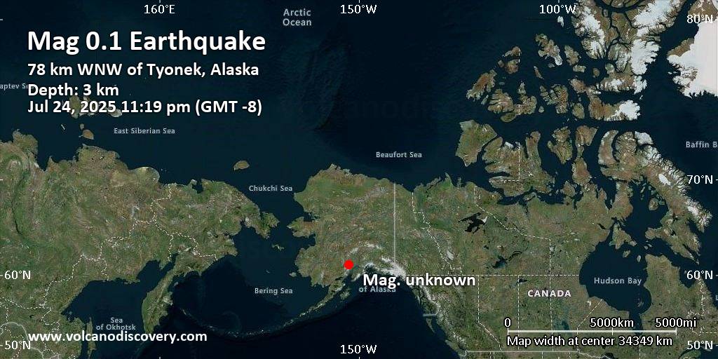 Alaska earthquake depth
