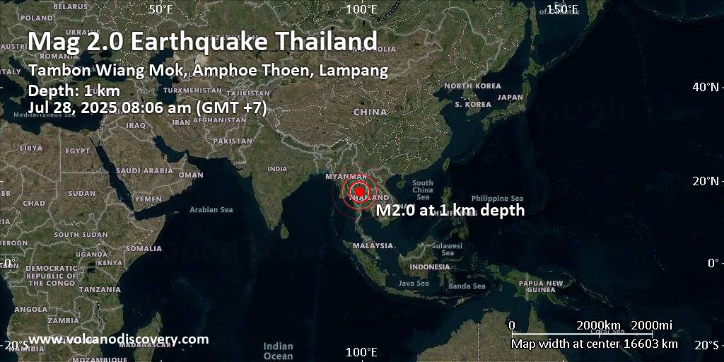 Earthquake today in thailand