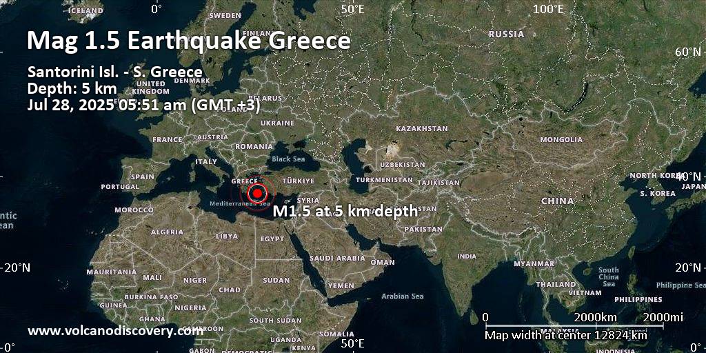 Santorini earthquake news volcano