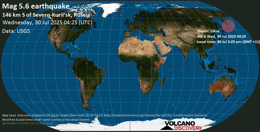 Russian earthquake map
