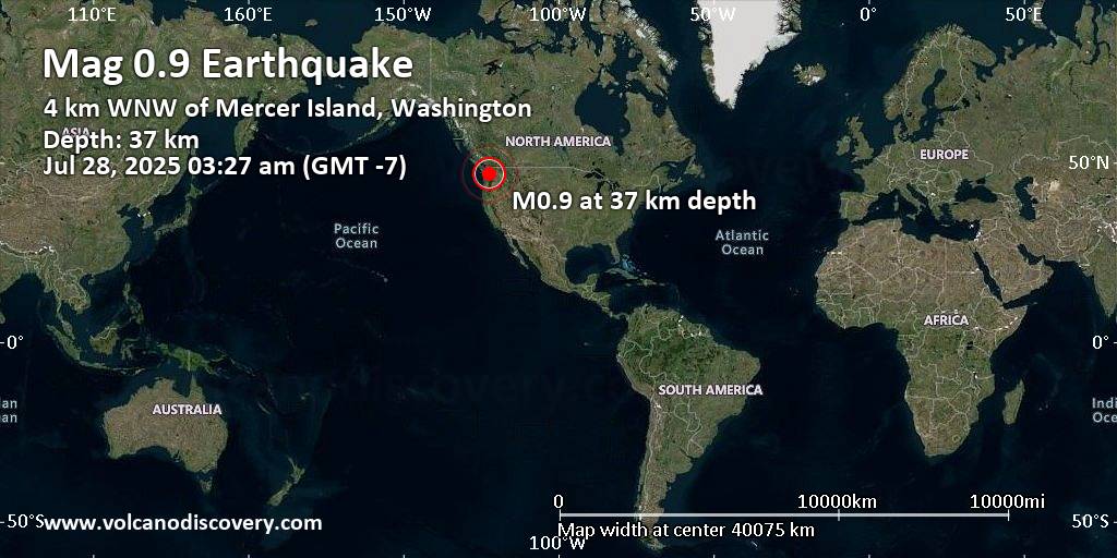 Earthquakes today washington