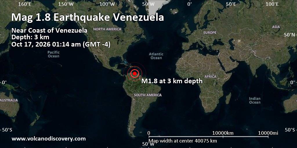 Photo: Volcano Discovery Mapa del sismo