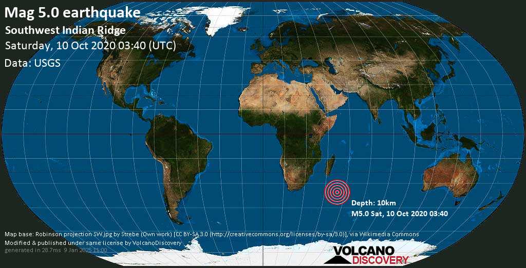 40 UTC / Southwest India Ridge / Volcano Discovery