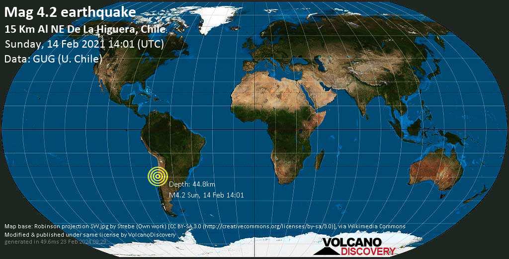 Mac ligero.  4.2 Terremoto - 14 de febrero de 2023 11:01 a.m. (GMT-3)