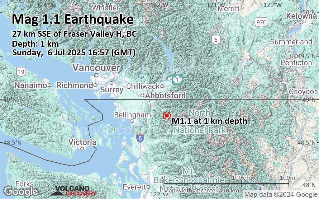 Minor Mag 1 1 Earthquake 27 - Quakemap Loc 21946165