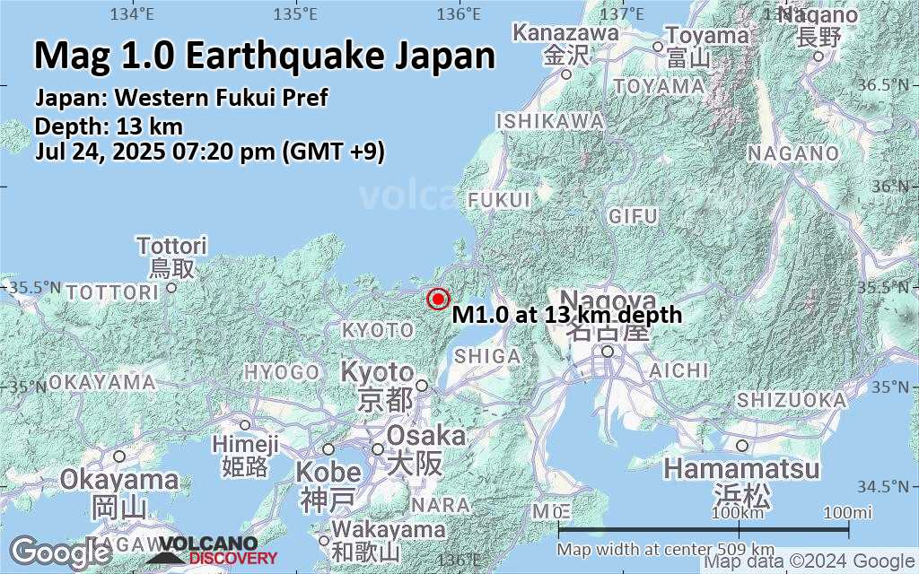 Japan earthquake map 2025