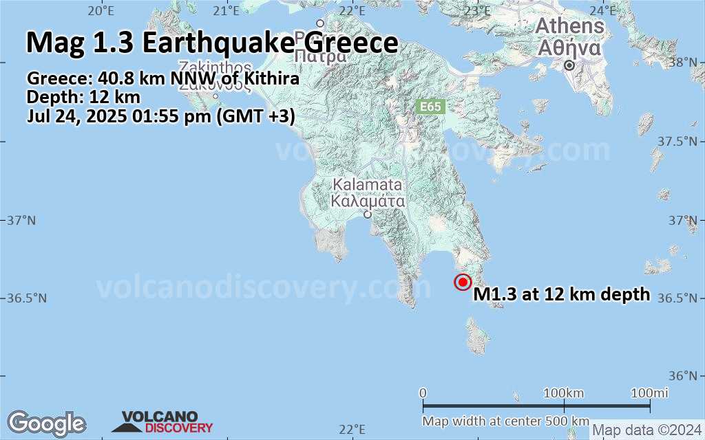 Earthquake map greece
