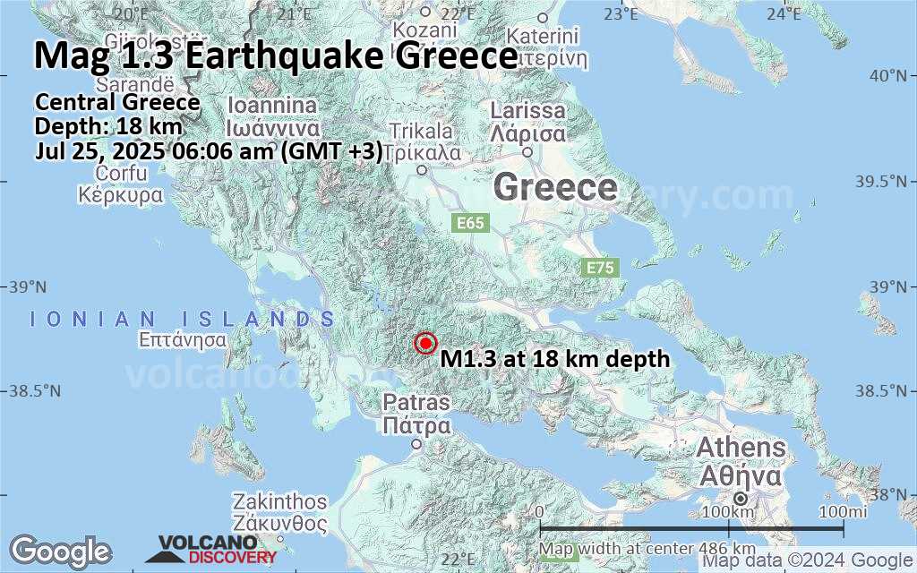 Earthquake map greece
