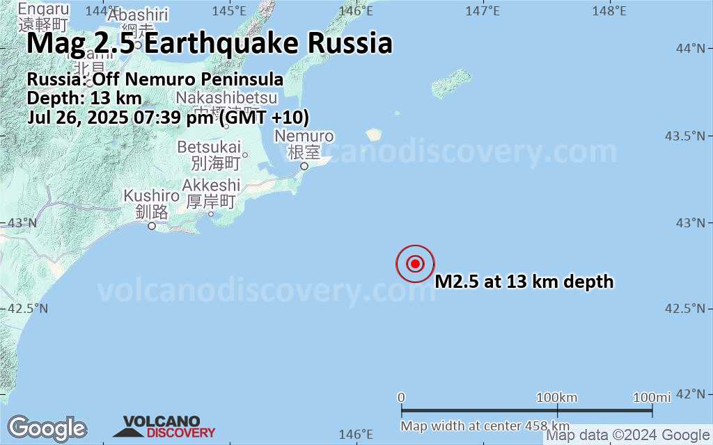 Russian earthquake location