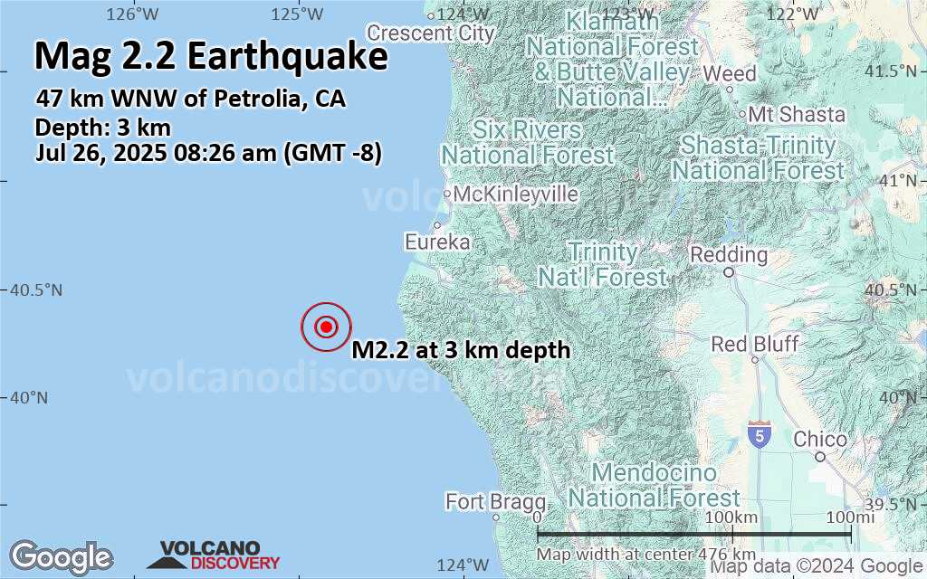 California earthquake now map