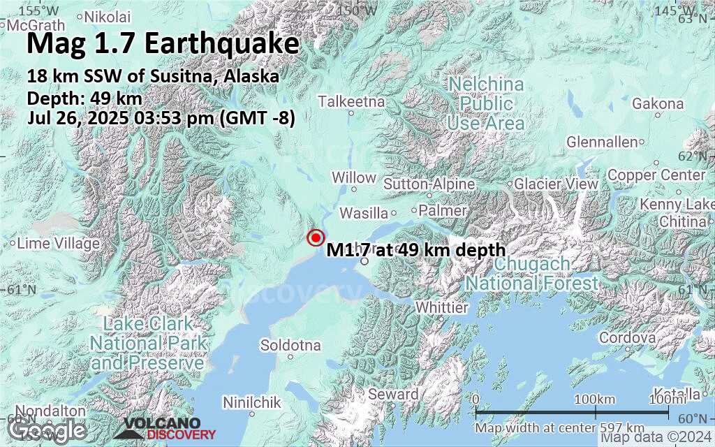 Alaska earthquake depth