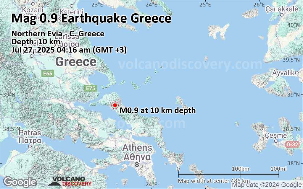 Earthquake map greece