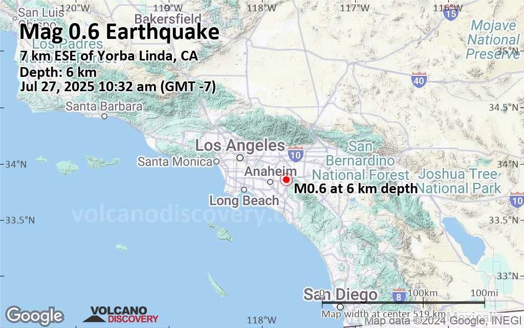 Earthquake map 2025 usa