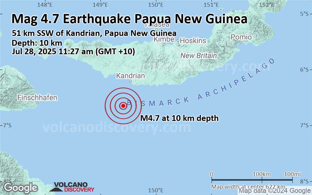 Earthquake tracker papua new guinea