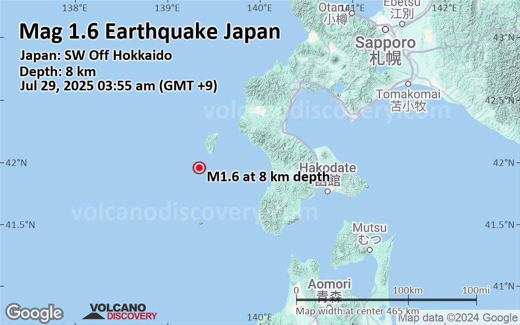 2025 japan earthquake epicentre