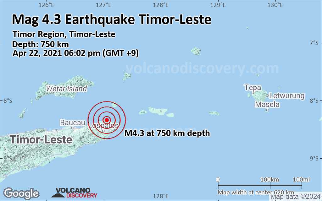 Moderate Mag. 4.3 Earthquake - Timor Region, Timor-Leste, on Thursday ...