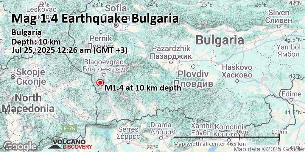 2025 earthquake map