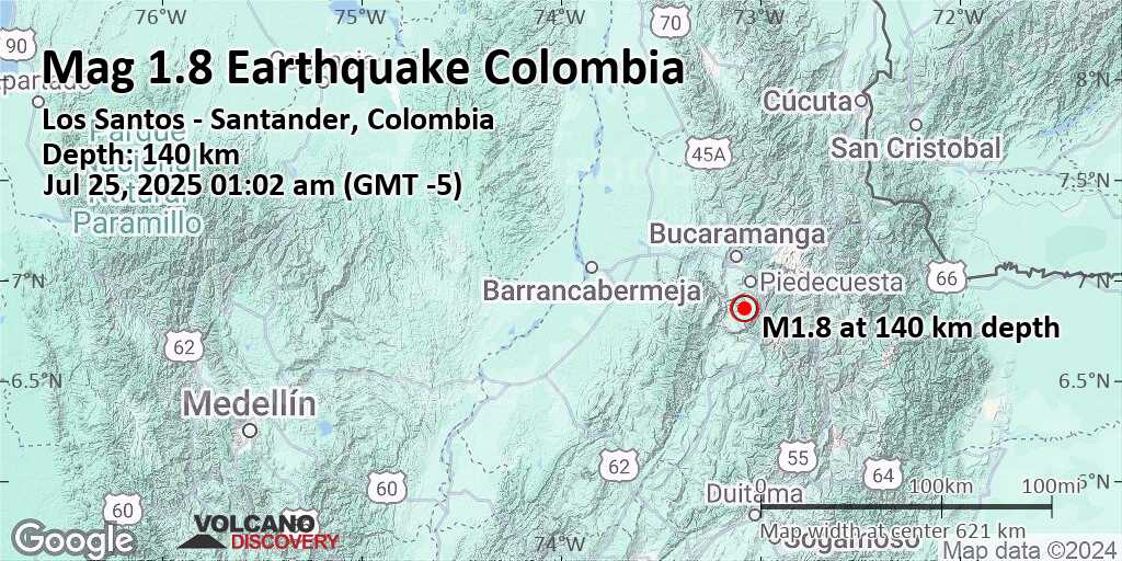 Earthquake today map