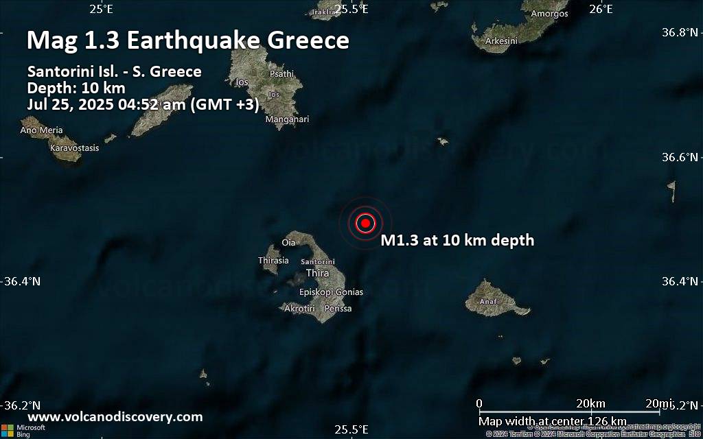 Strong earthquake near santorini