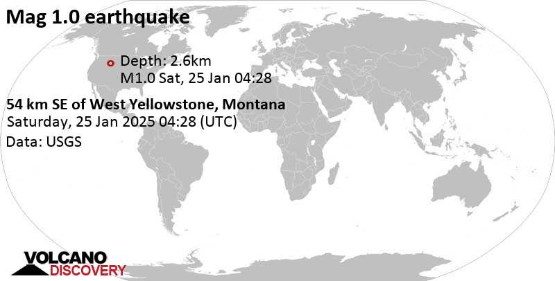 Earthquakes near yellowstone