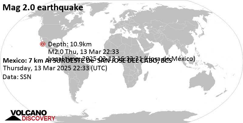 Los Cabos, Baja California Sur, Mexico, Earthquakes: Latest Quakes ...