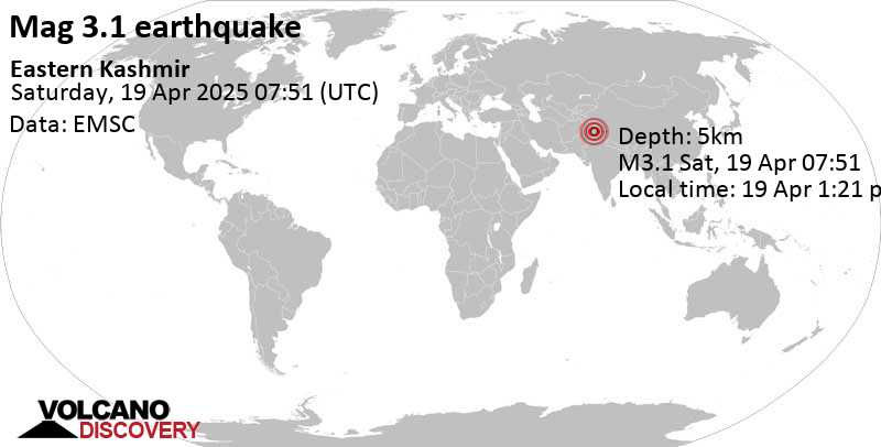 Earthquake in kashmir today map