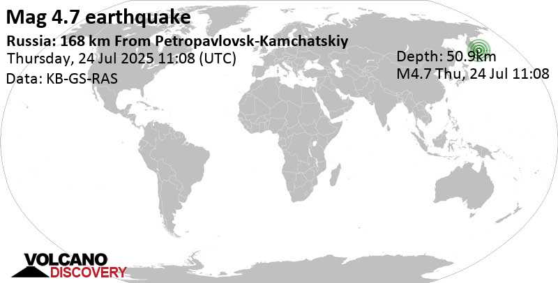 Russian earthquake map