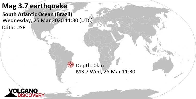 Quake Info: Moderate Mag. 3.7 Earthquake - 223 km Southeast of Rio de ...