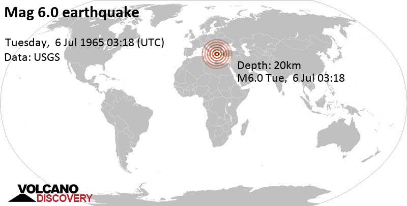 Terremoto muy fuerte magnitud 6.3 - Nisida Agios Dimitrios, 12 km ESE of Itea, Phocis, Central Greece, martes, 06 jul. 1965 03:18