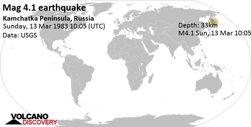 Petropavlovsk kamchatka earthquake map