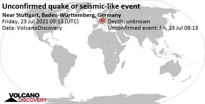 Unconfirmed earthquake or seismic-like event: 3.5 km northwest of Öhringen, Stuttgart, Baden-Württemberg, Germany, 23 Jul 10:13 am (GMT +2)