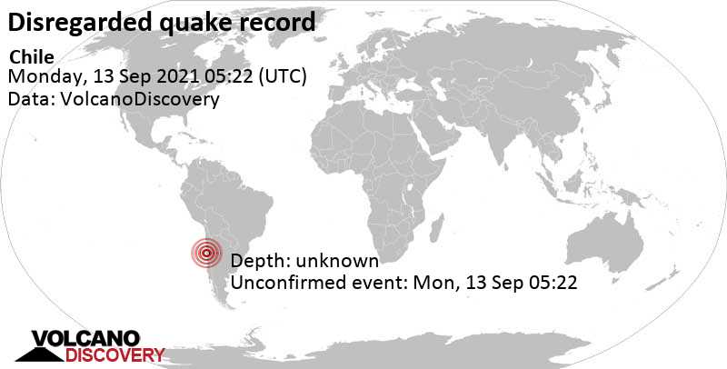 Evento desconocido (originalmente reportado como sismo): 26 km al sureste de La Serena, Elqui, Región de Coquimbo, Chile, lunes, 13 sep 2021 02:22 (GMT -3)