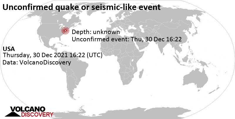 Sismo o evento simile a un terremoto segnalato: Maryland, 52 km a nord est da Washington, Washington DC, Stati Uniti, giovedì, 30 dic 2021 11:22 (GMT -5)