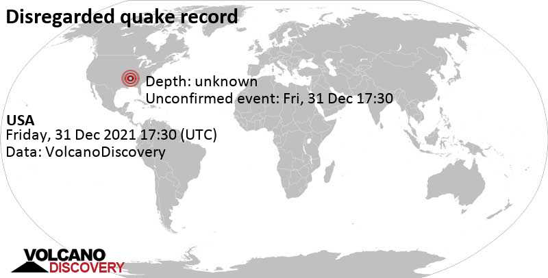 Reported seismic-like event (likely no quake): Arkansas, USA, Friday, Dec 31, 2021 at 11:30 am (GMT -6)