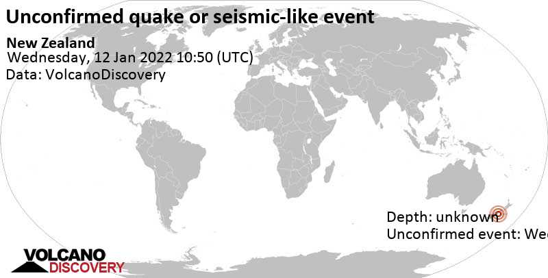 Unconfirmed earthquake or seismic-like event: 5.4 km southeast of Christchurch, Canterbury, New Zealand, Wednesday, Jan 12, 2022 at 11:50 pm (GMT +13)