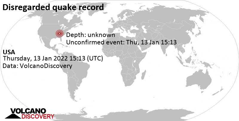 Reported seismic-like event (likely no quake): Tennessee, USA, Thursday, Jan 13, 2022 at 9:13 am (GMT -6)