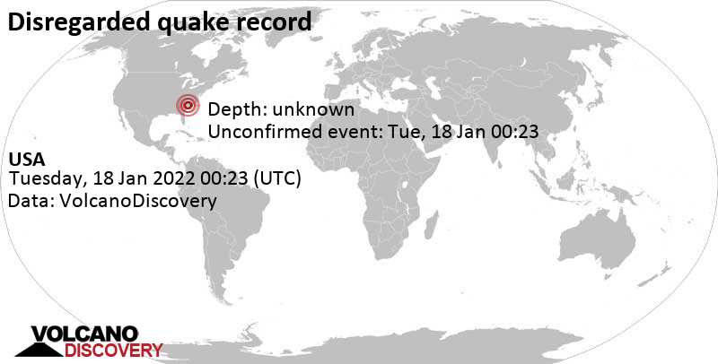 Evento desconocido (originalmente reportado como sismo): Carolina del Sur, Estados Unidos, lunes, 17 ene 2022 19:23 (GMT -5)
