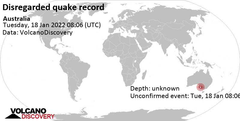 Άγνωστο γεγονός (αναφέρθηκε αρχικά ως σεισμός): Australia Meridional, Αυστραλία, Τρίτη, 18 Ιαν 2022 18:36 (GMT +10:30)