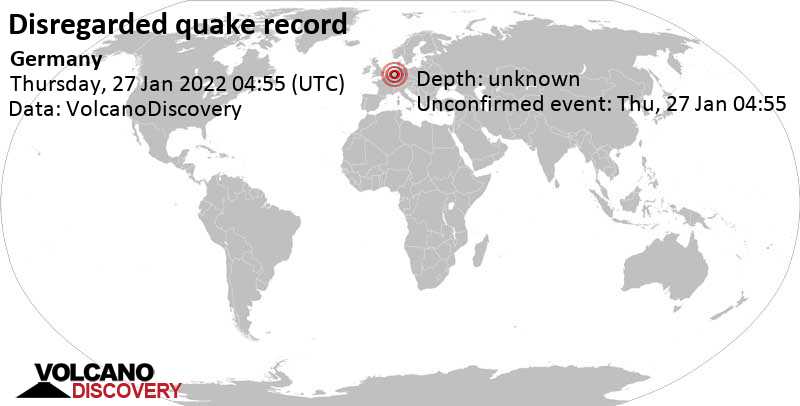 Evento desconocido (originalmente reportado como sismo): Renania del Norte-Westfalia, Alemania, jueves, 27 ene 2022 05:55 (GMT +1)