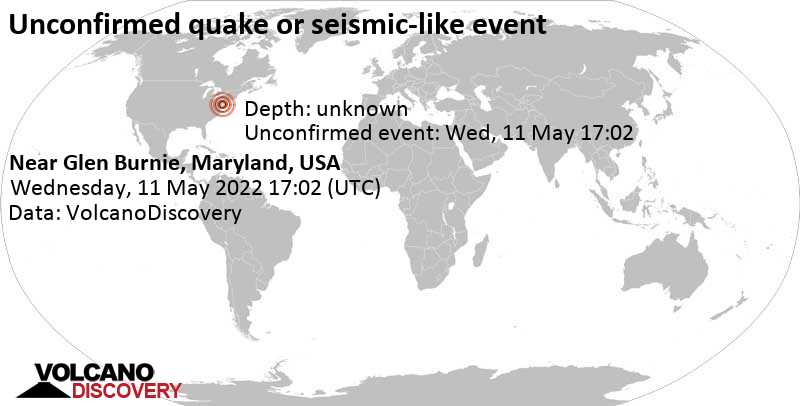 Unconfirmed earthquake or seismic-like event: 3.6 mi south of Avondale, Baltimore County, melillaendeu ju, USA, Wednesday, May 11, 2022 at 1:02 pm (GMT -4)