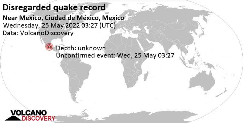 Reported seismic-like event (likely no quake): 0.7 km northwest of Mexico Tuesday, May 24, 2022 at 10:27 pm (GMT -5)