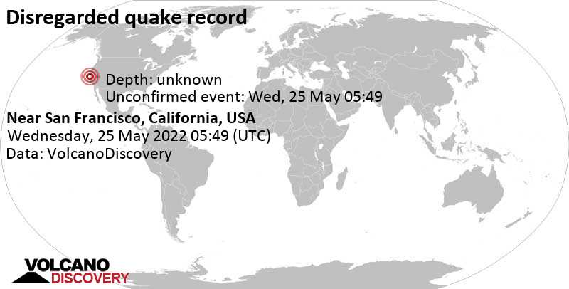 Rivisto come sismo che non ha avuto luogo: magnitudo 3.0, 1.3 km a ovest da San Francisco, Contea di Kern, Stati Uniti, martedì, 24 mag 2022 22:49 (GMT -7)