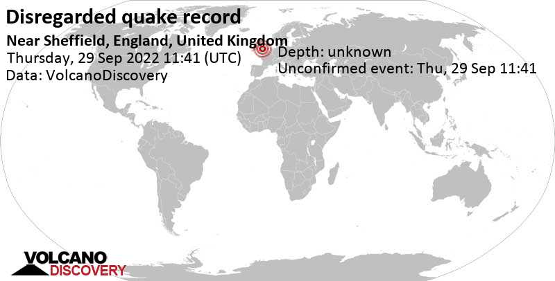 Unbekanntes (usrprünglich als Erdbeben) gemeldetes Ereignis: 1 km südöstlich von Burton-on-Trent, Vereinigtes Königreich, am Donnerstag, 29. Sep 2022 um 12:41 Lokalzeit