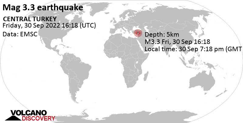 Light mag. 3.3 earthquake - 15 km southeast of Ceyhan, Adana, Turkey, on Friday, Sep 30, 2022 at 7:18 pm (GMT +3)